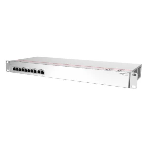 A rack-mountable network switch with multiple Ethernet ports on a white background.