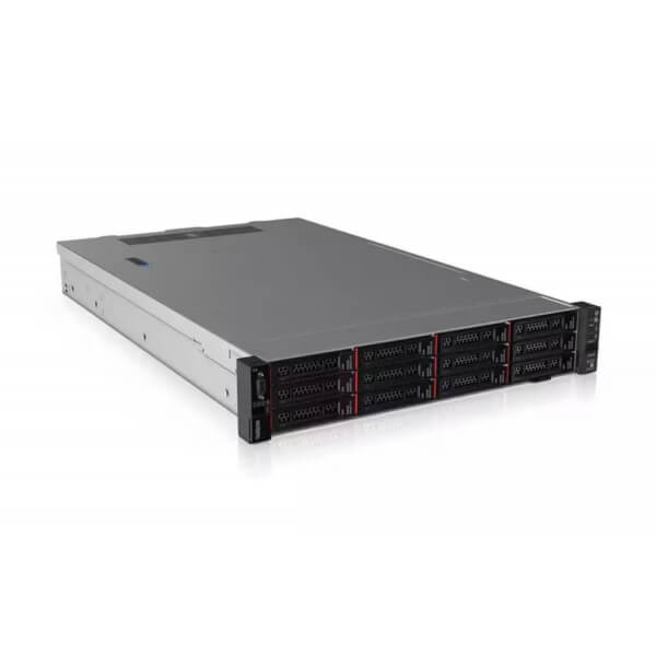 A sleek server rack unit with multiple drive bays, showcasing a modern and compact design suitable for data storage and management.