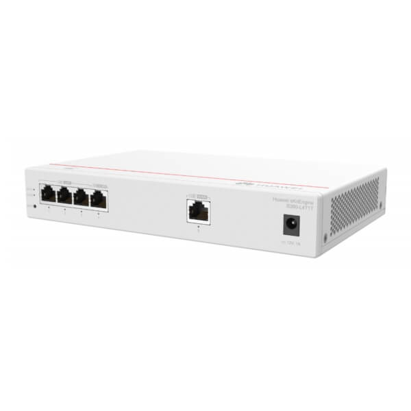 White networking switch with multiple Ethernet ports on a white background
