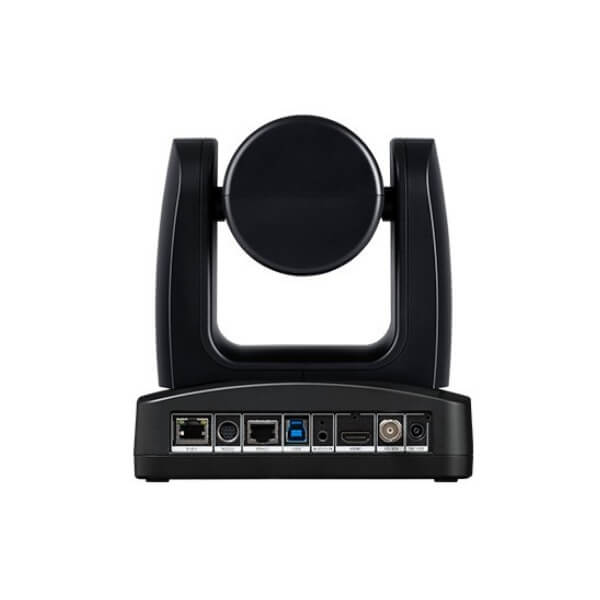 A docking station with multiple ports including USB, Ethernet, and audio connectors, isolated on a white background.