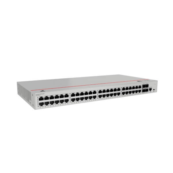 48-port gigabit network switch isolated on a white background.