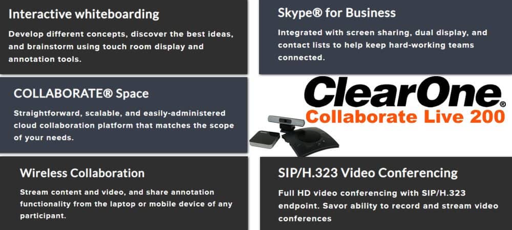 clearone live 200 features