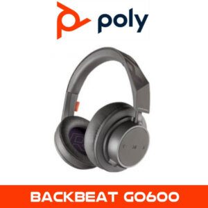 A pair of over-ear Poly BackBeat GO 600 wireless headphones with the brand logo and product name displayed.