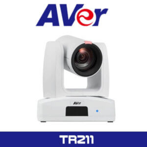 A professional PTZ (Pan-Tilt-Zoom) camera labeled "AVer TR211" on a white background with the AVer logo above it.