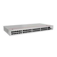A 48-port gigabit Ethernet network switch on a white background.