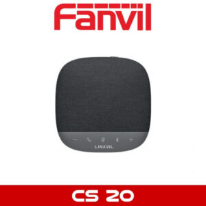 A Fanvil CS20 conference speakerphone with touchscreen controls on a simple background.