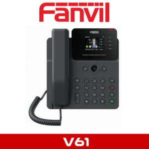 A modern Fanvil office telephone with display screen and buttons on a white background.