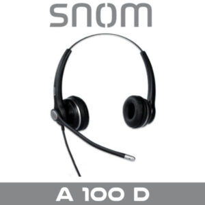Snom A100D Headset::A professional black headset with padded ear cups and a flexible microphone, suitable for clear communication.