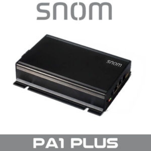 High-quality image of the Snom PA1 Plus, a compact IP audio amplifier designed for enhancing audio performance in communication systems.
